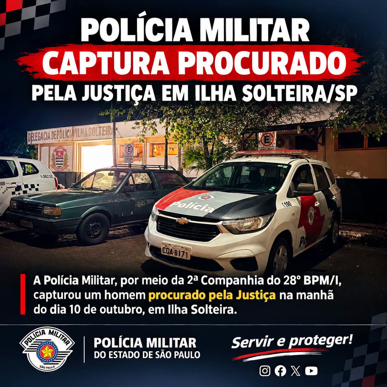 POLÍCIA MILITAR CAPTURA PROCURADO PELA JUSTIÇA EM ILHA SOLTEIRA/SP       