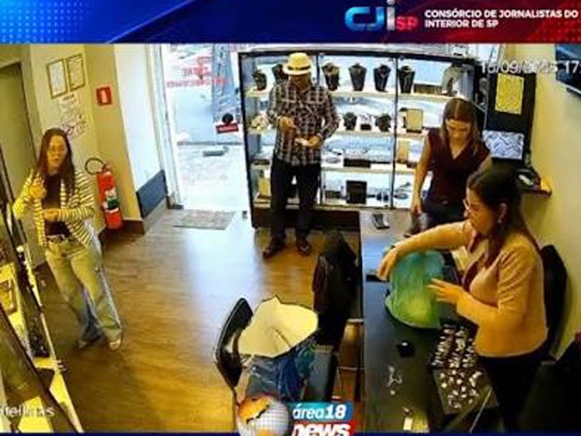 Assaltante leva quase 2 kg de ouro de joalheria e prejuízo chega a R$ 1,4 milhão em Araçatuba