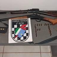 Força Tática de Três Lagoas em ação prende homem enfurecido e com 03 armas de fogo em uma chácara na BR 262