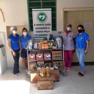 Loja Maçônica Artífices Novo Oriente de Pereira Barreto doou vários alimentos para Santa Casa de Pereira Barreto